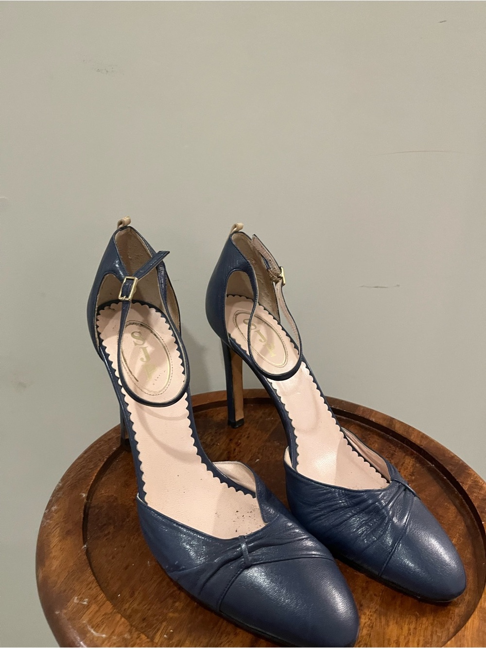 SJP by Sarah Jessica Parker Navy Pointed Mary Jane Stiletto Pumps